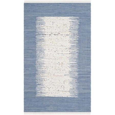 Safavieh Montauk Hand Woven Rectangle Rug- Ivory - Dark Blue- 6 x 9 ft. MTK711E-6